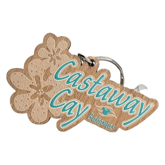 Disney Cruise Line Wooden Keychain New - Picture 1 of 2